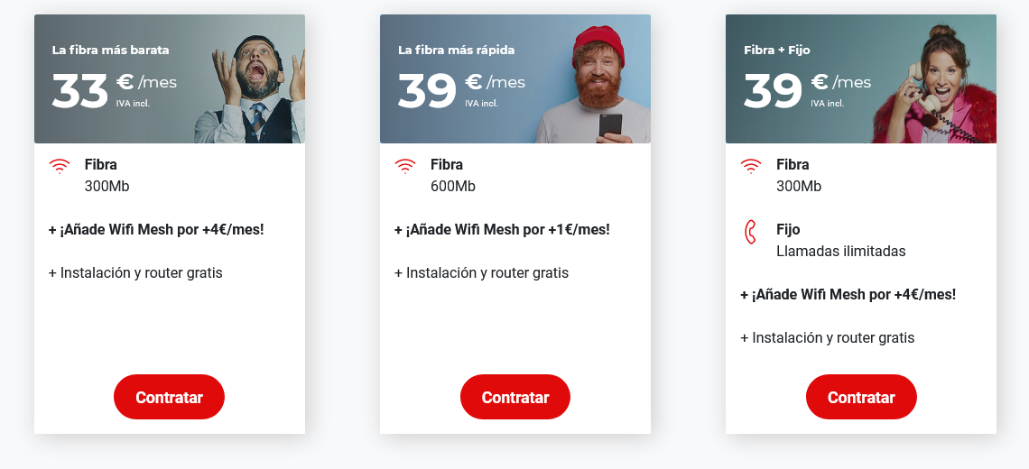 tarifas fibra virgin telco